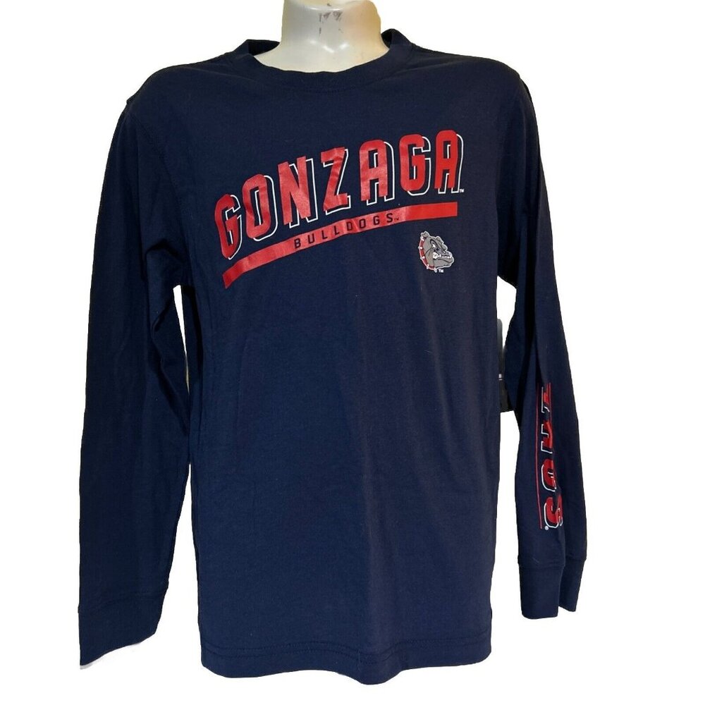 NEW Gonzaga University zags Bulldogs Colosseum Navy LS Tee T-Shirt Youth M 12-14